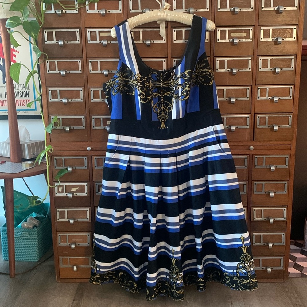 City Chic Regal Blue Plus Size Dress Pockets
